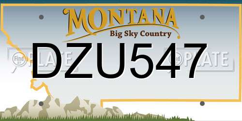 DZU547 Montana License Plate