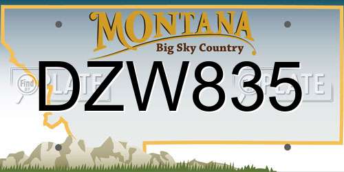 DZW835 Montana License Plate