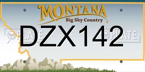 DZX142 Montana License Plate
