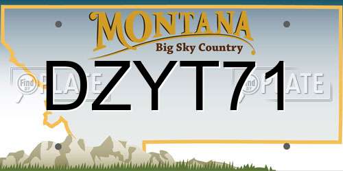 DZYT71 Montana License Plate
