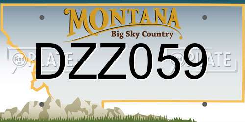DZZ059 Montana License Plate