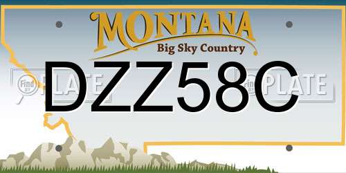 DZZ58C Montana License Plate