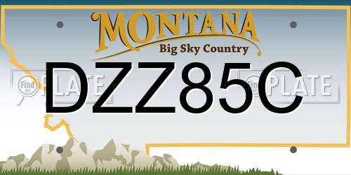 DZZ85C Montana License Plate