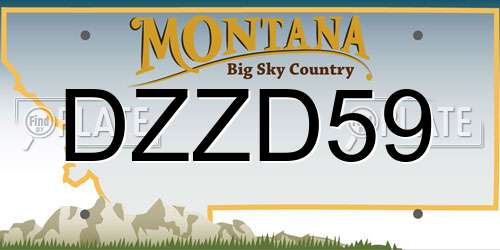 DZZD59 Montana License Plate