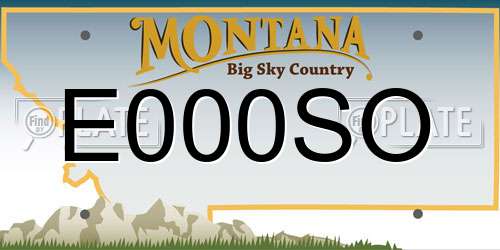 E000SO Montana License Plate