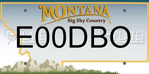 E00DBO Montana License Plate