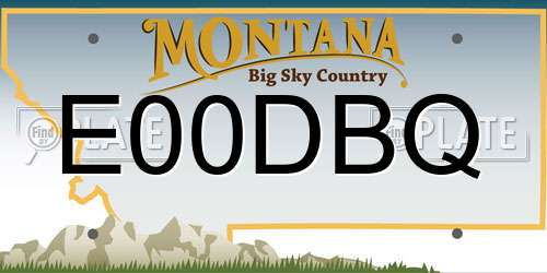 E00DBQ Montana License Plate