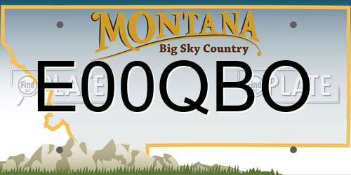 E00QBO Montana License Plate