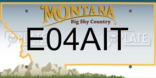 E04AIT Montana License Plate
