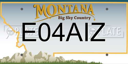 E04AIZ Montana License Plate