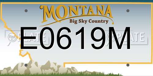 E0619M Montana License Plate