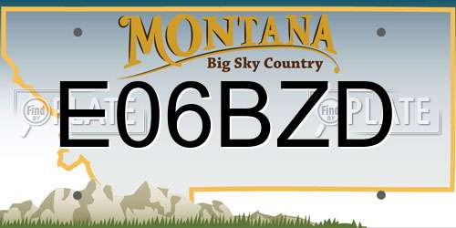 E06BZD Montana License Plate