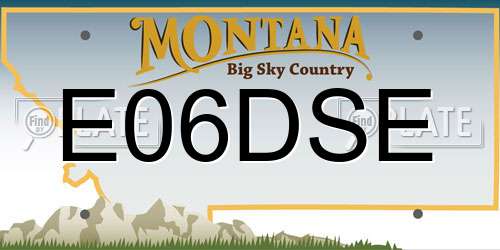 E06DSE Montana License Plate