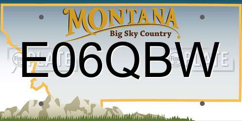 E06QBW Montana License Plate