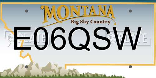 E06QSW Montana License Plate