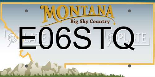 E06STQ Montana License Plate
