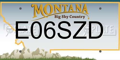 E06SZD Montana License Plate