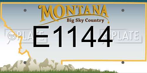 E1144 Montana License Plate