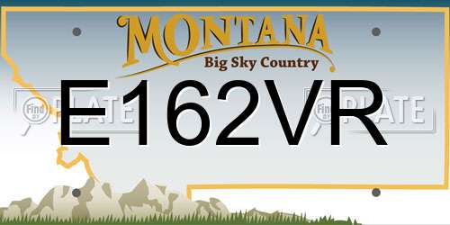 E162VR Montana License Plate