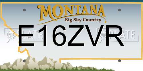 E16ZVR Montana License Plate