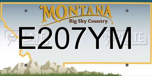E207YM Montana License Plate
