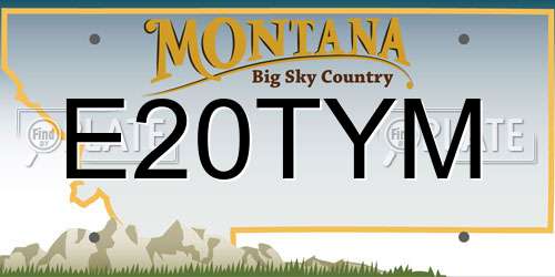 E20TYM Montana License Plate