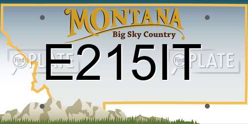 E215IT Montana License Plate
