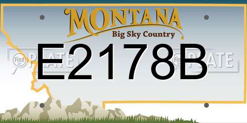 E2178B Montana License Plate
