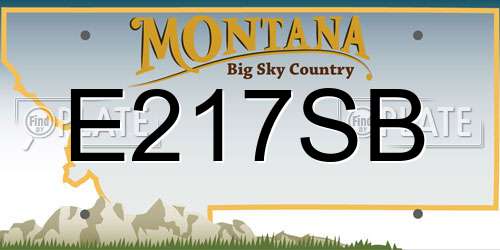 E217SB Montana License Plate