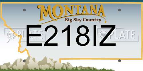 E218IZ Montana License Plate