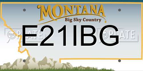 E21IBG Montana License Plate
