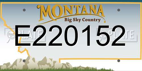 E220152 Montana License Plate