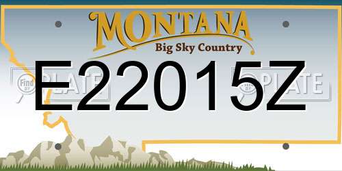 E22015Z Montana License Plate