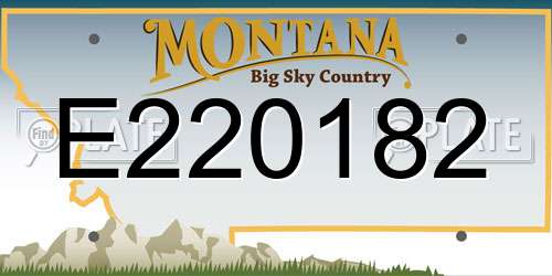 E220182 Montana License Plate