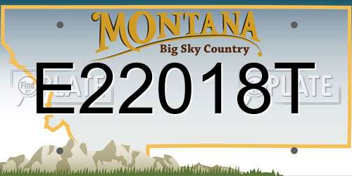 E22018T Montana License Plate