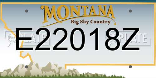 E22018Z Montana License Plate