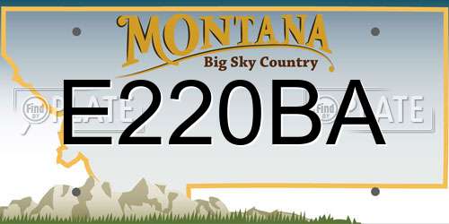 E220BA Montana License Plate