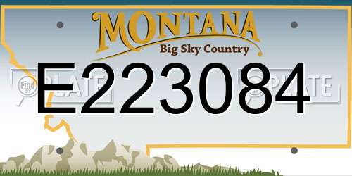 E223084 Montana License Plate