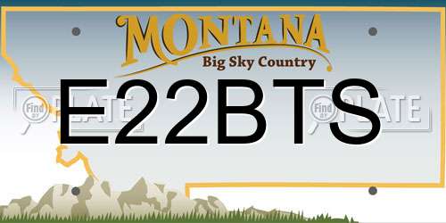 E22BTS Montana License Plate