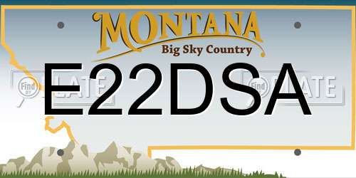 E22DSA Montana License Plate