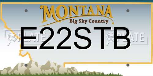 E22STB Montana License Plate