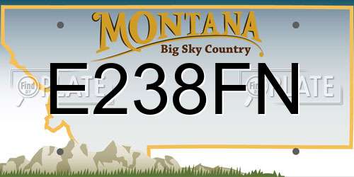 E238FN Montana License Plate
