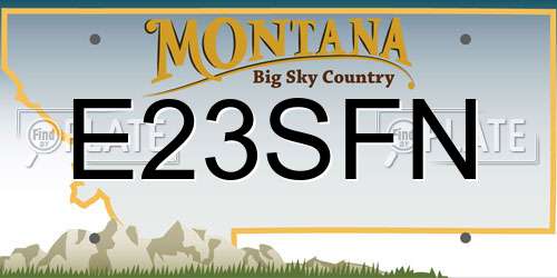 E23SFN Montana License Plate