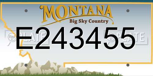 E243455 Montana License Plate