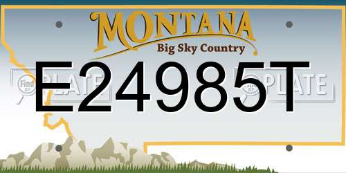 E24985T Montana License Plate