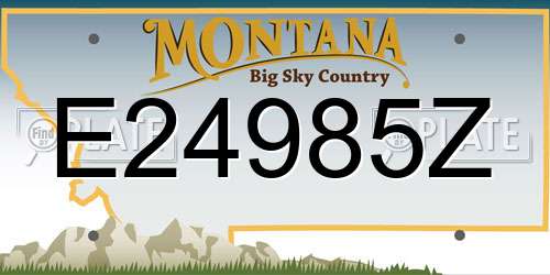 E24985Z Montana License Plate