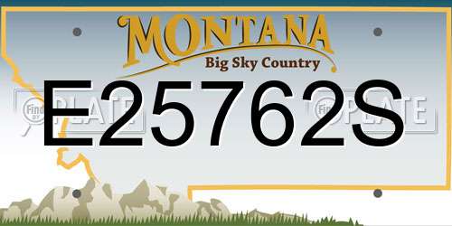 E25762S Montana License Plate