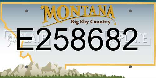 E258682 Montana License Plate