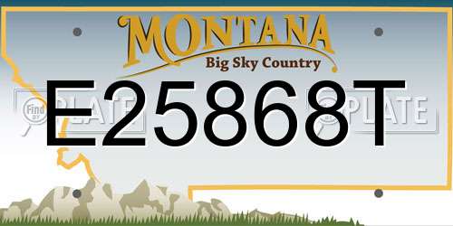 E25868T Montana License Plate