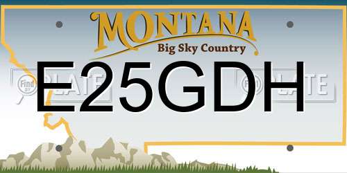 E25GDH Montana License Plate